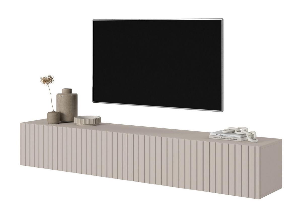 TV-HÄNGEBOARD Telire graubeige mit Lamellenfronten 175 cm - Greige, Holzwerkstoff (175/30/31.6cm) - Selsey