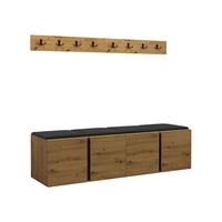 GARDEROBEN-SET Orion VII - Schwarz/Eiche Artisan, Holzwerkstoff/Kunststoff (168/42/46cm) - MIRJAN24