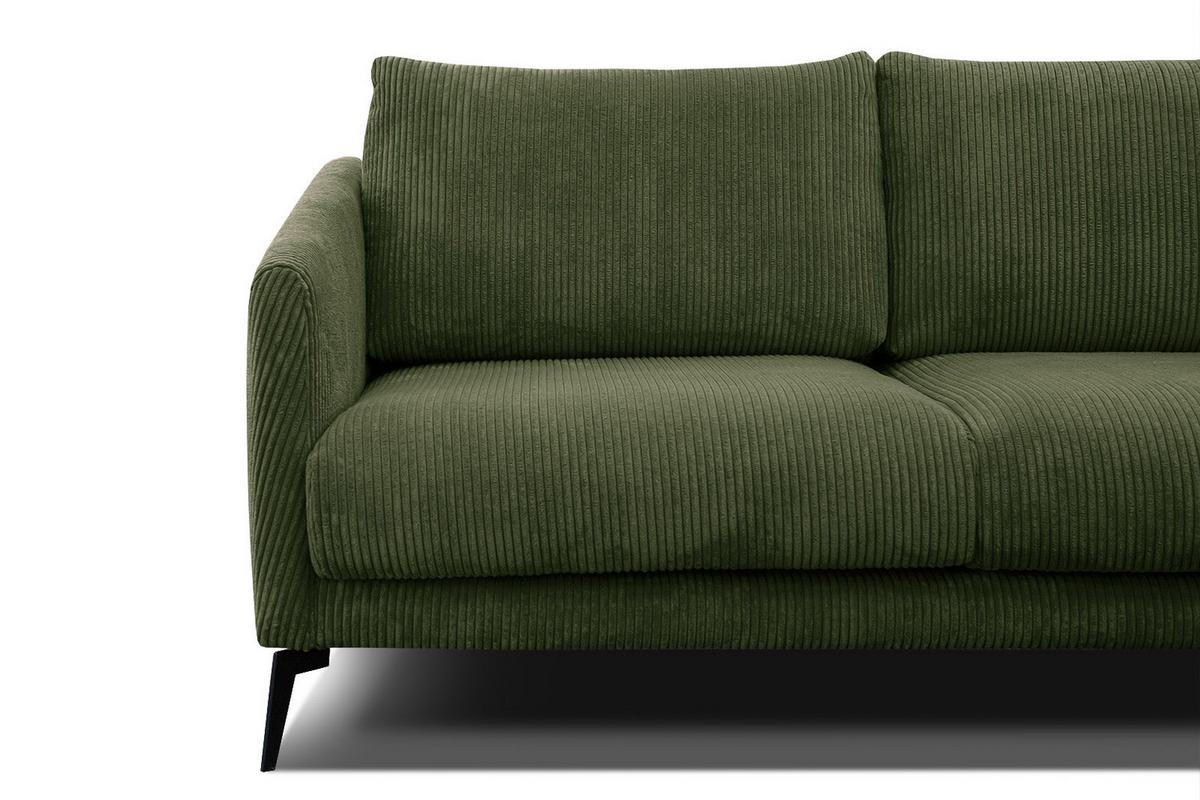 SOFA VILT 3-Sitzer, olivgrün - Schwarz/Olivgrün, Holzwerkstoff/Textil (202/89/94cm) - Wozimo