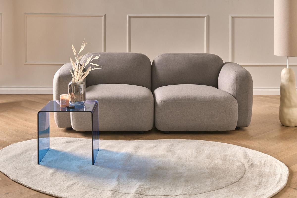 3-SITZER-SOFA Stoff Taupe Afoss - Taupe, Textil (195/71/94cm) - Beliani