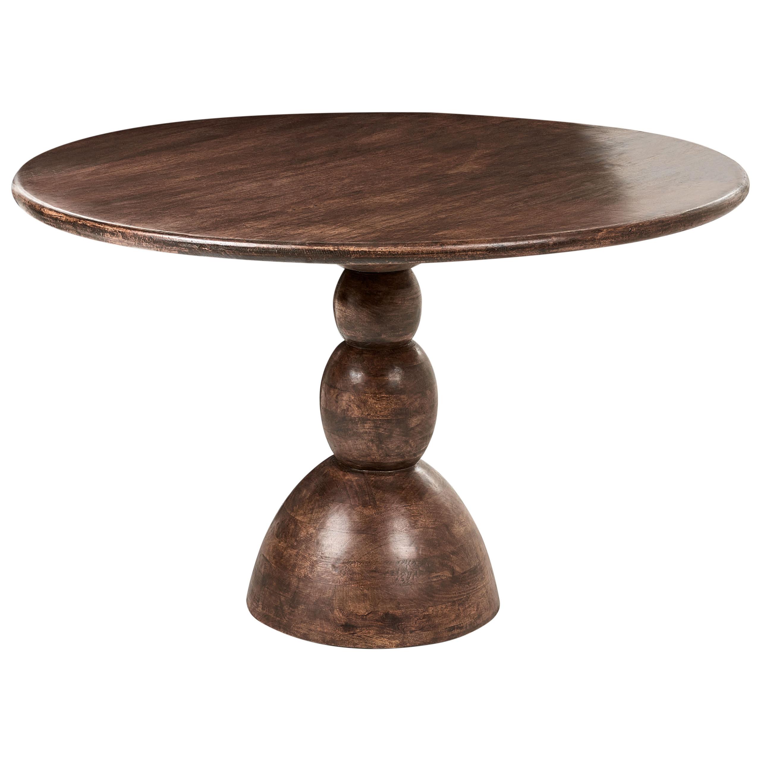 ESSTISCH Dunkelbraun 120/120 cm Mangoholz Silvon - Dunkelbraun, Holz (120/120/70cm) - Beliani