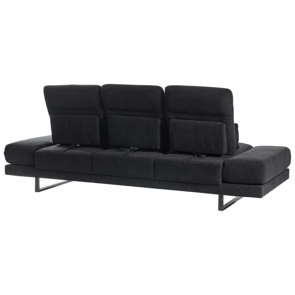 3-SITZER-SOFA Stoff Schwarz Ikast - Schwarz, Textil (255/87/105cm) - Beliani