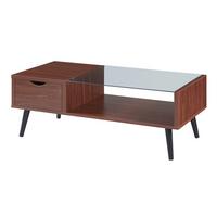 COUCHTISCH Markaryd 110/50/40 cm - Walnussfarben, Glas/Holzwerkstoff (50/110/40cm) - [en.casa]