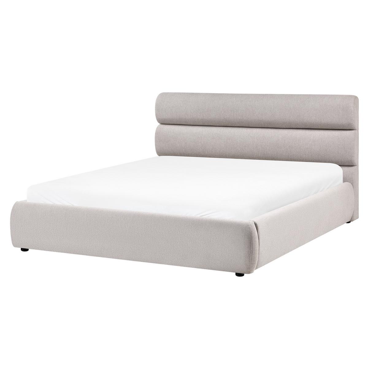 BETT mit Stauraum 160/200 cm Kunstleinen Grau Bonifacio - Grau, Textil (160/200cm) - Beliani