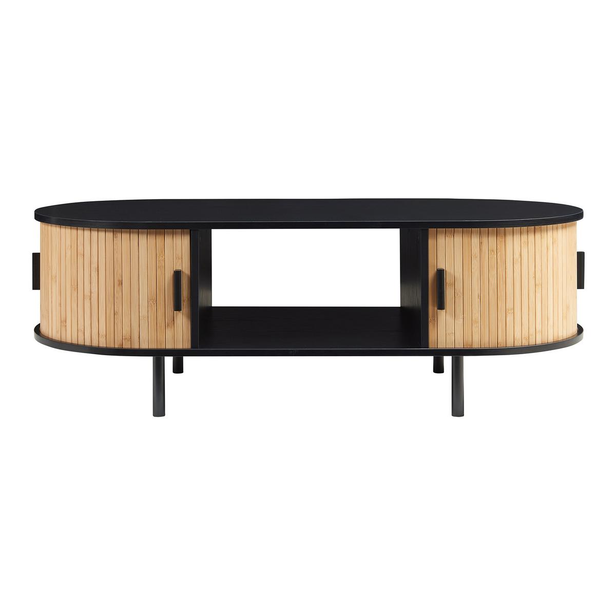 COUCHTISCH Tvedestrand 120/55/40 cm - Schwarz/Naturfarben, Holzwerkstoff/Metall (55/120/40cm) - [en.casa]