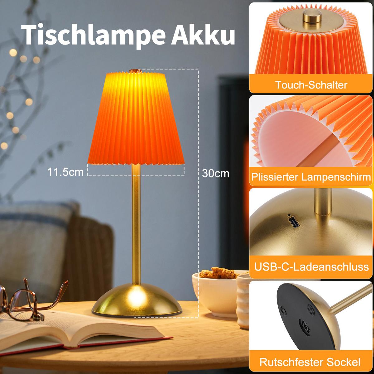 LED TISCHLAMPE Celesia 11.5/11.5/30 - Orange, Metall (11.5/11.5/30cm) - ZMH