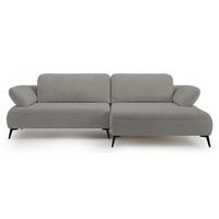 ECKSOFA Avolla Graubeige rechts - Taupe/Schwarz, Textil/Metall (186/284cm) - Selsey