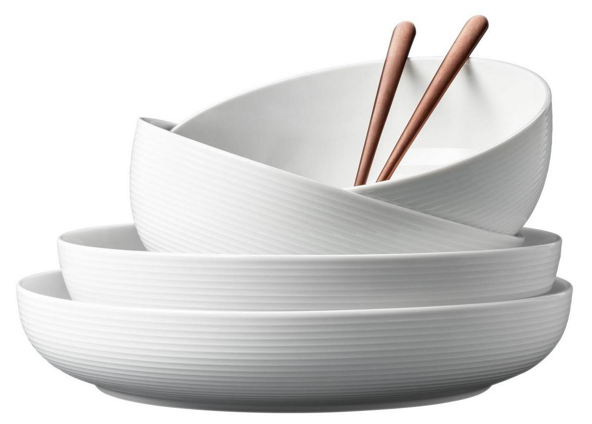 FOODBOWL Beat Color Glaze Weiß 20/25/28 cm 3-tlg. - Weiß, Keramik (1cm) - Seltmann Weiden