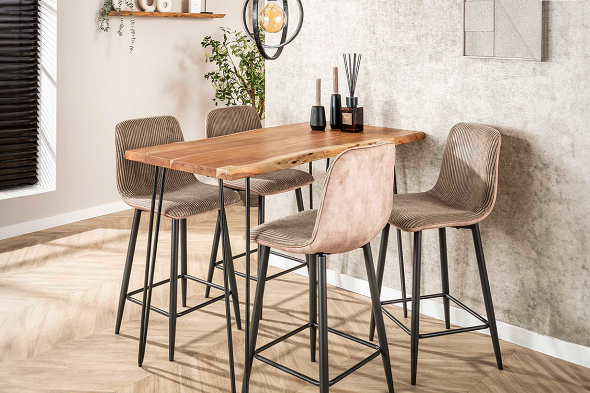 BARTISCH ERGEA Holz Akazie - Zwetschgeholzfarben/Schwarz, Holz/Metall (70/130/92cm) - KAWOLA