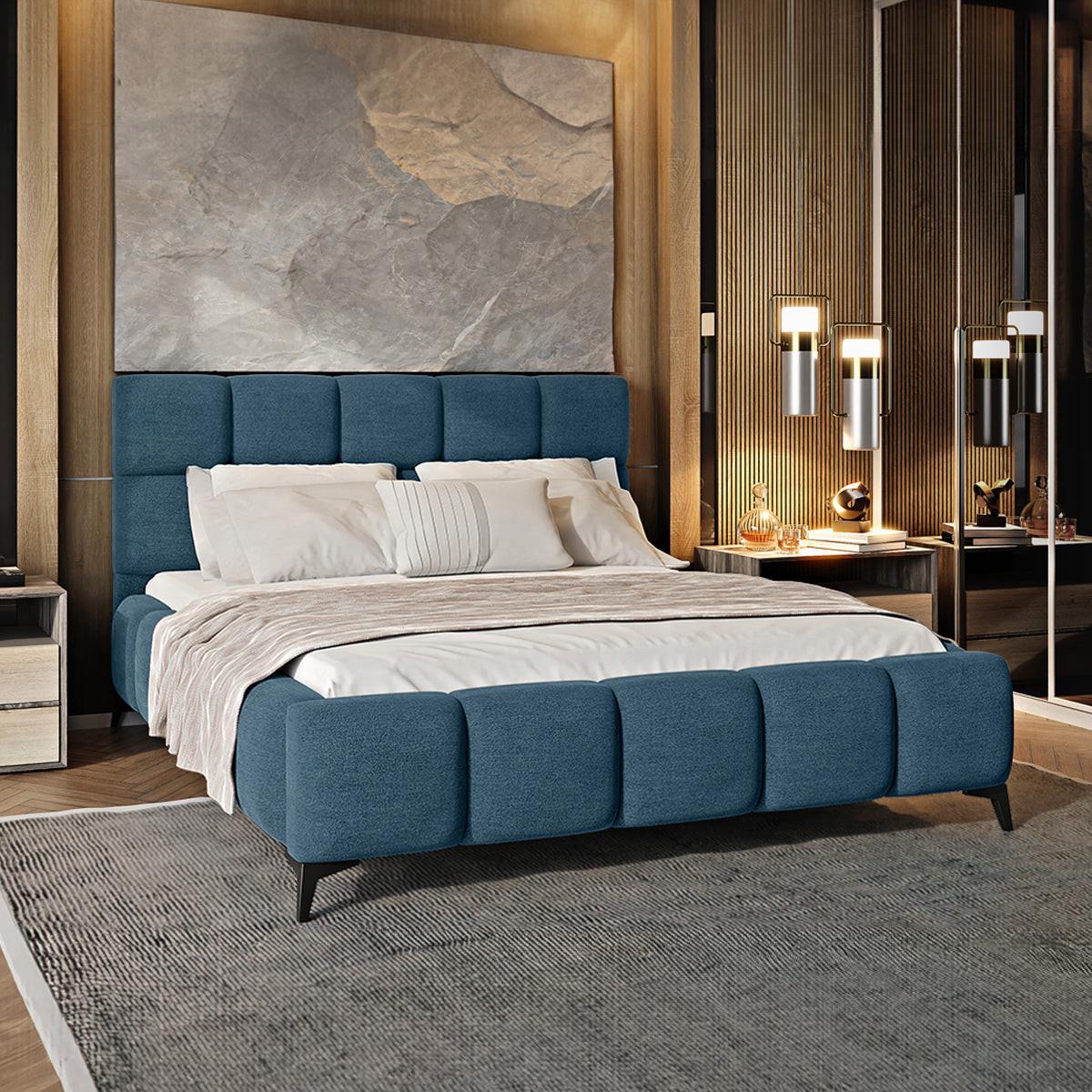 BOXBETT 180/200 Mira Blau - Blau, Holz (180/200cm) - Petits-meubles