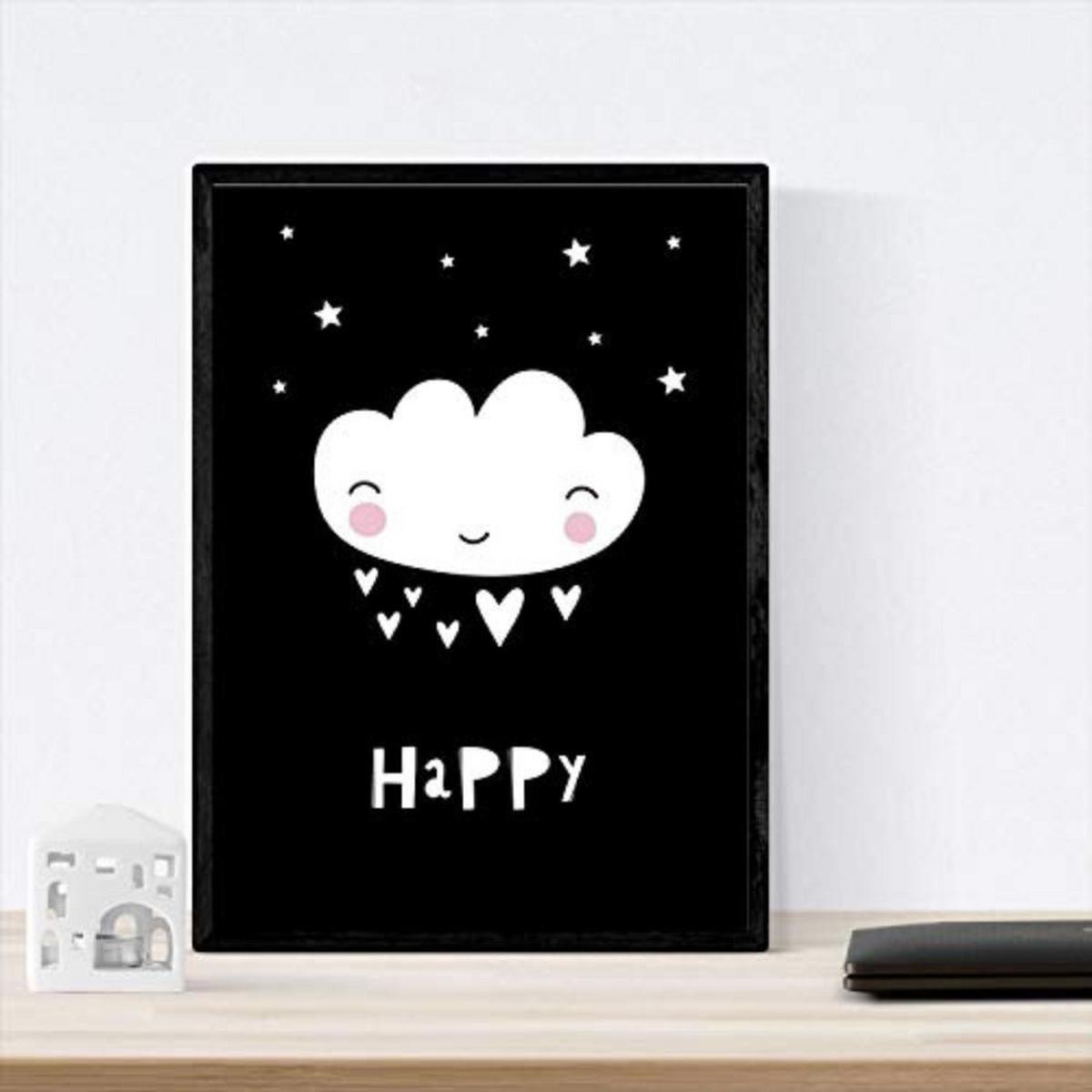 POSTER Set mit 4 „Casita, Mond, Berge und Wolken Herzen“ Tiere A4 Rahmenlos - Klar, Papier (29.7/3cm) - Nacnic