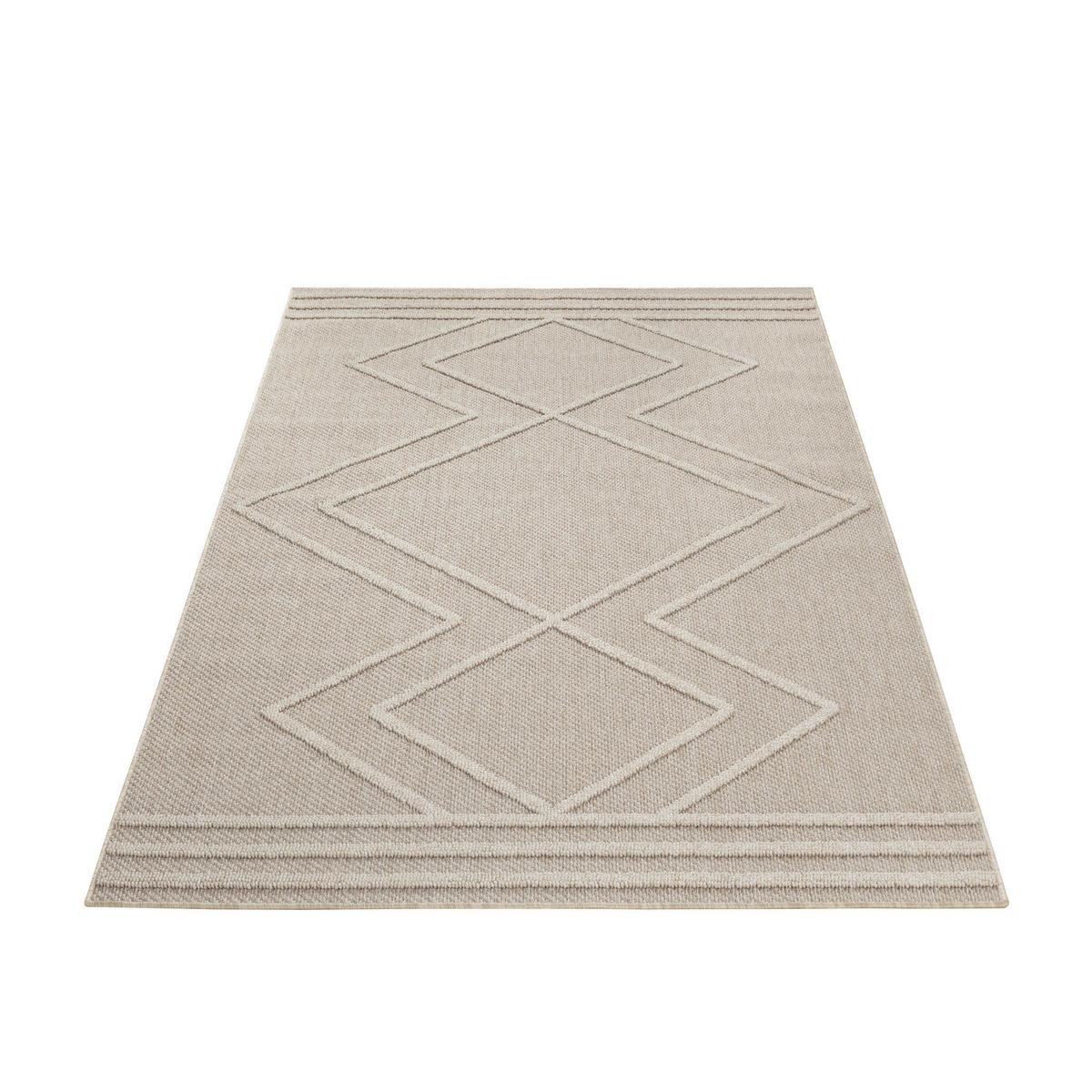 TEPPICH Outdoor IMST in Beige, im Boho-Stil, aus Polypropylen, 80 x 150 cm - Beige, Textil (150/80cm) - KADIMA DESIGN