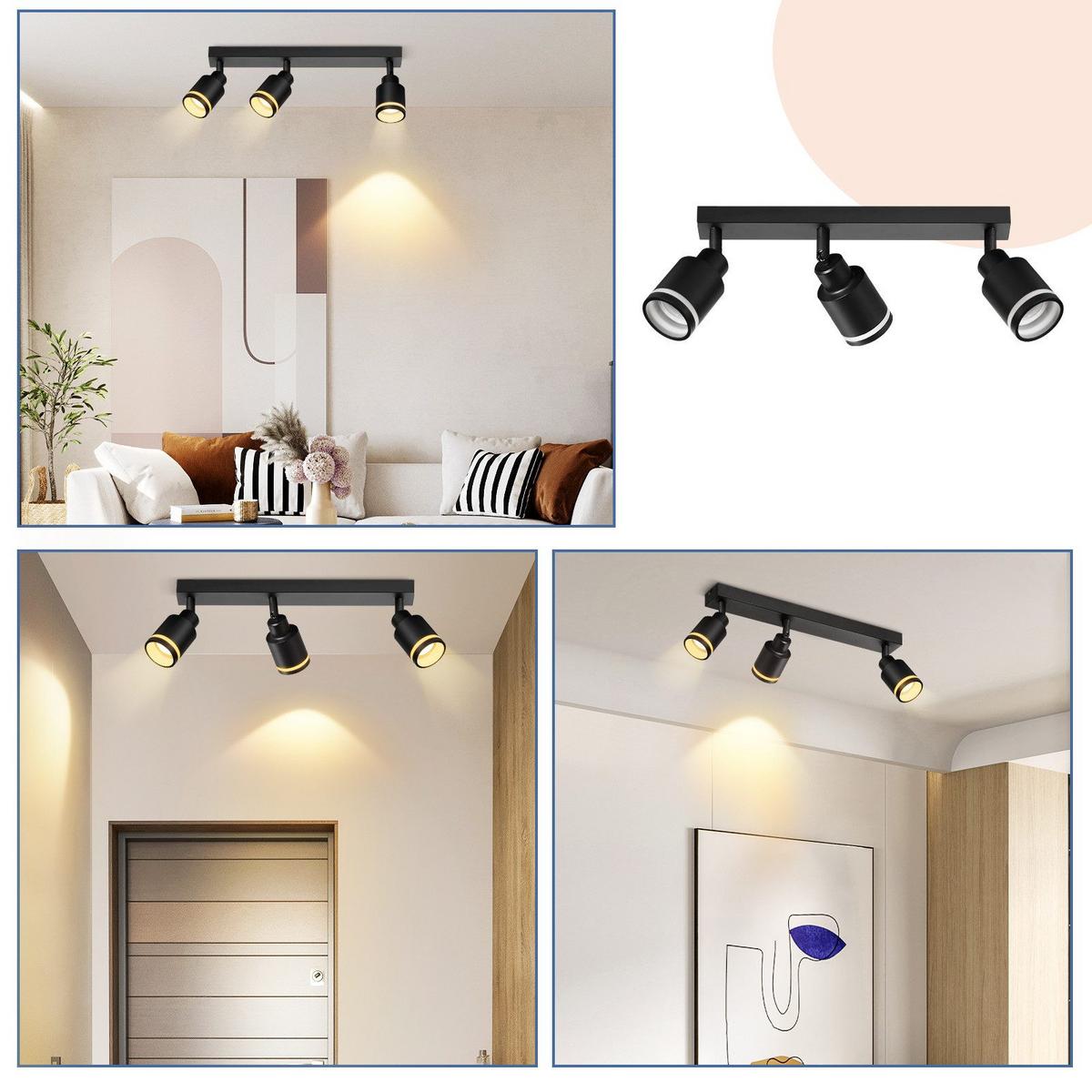 DECKENSTRAHLER Remscheid 3-flammig 42/5/15.7 cm - Schwarz, Metall (42/5/15.7cm) - Nettlife