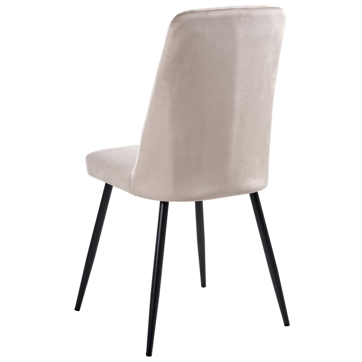 ESSZIMMERSTUHL 4er-Set Beige Kirby - Beige/Schwarz, Textil (47/91/49cm) - Beliani