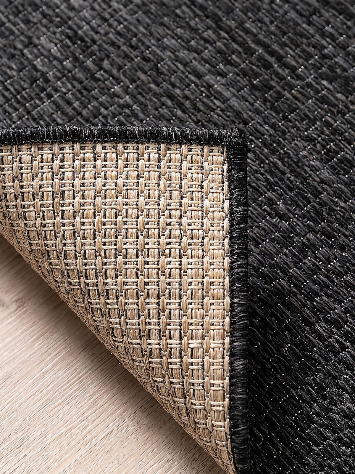 TEPPICH Flachgewebe, Outdoor, Fußbodenheizung-geeignet, VIGOLENO in Anthrazit, 280 x 370 cm - Anthrazit, Textil (280/370cm) - KADIMA DESIGN