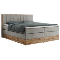 BOXSPRINGBETT BELLISSIMO KING 200/200 Hellgrau Struktur - H4 - Hellgrau, Holz/Textil (200/200cm) - MKS