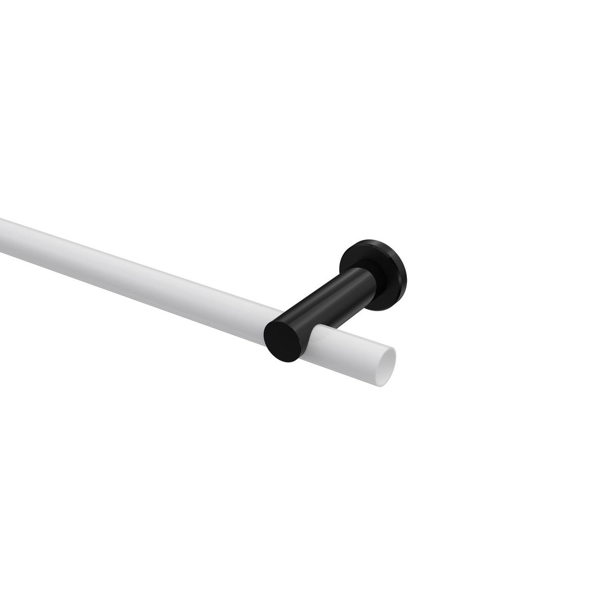 TRÄGER FÜR GARDINENSTANGEN 20 mm Ø, Platon 1-läufig, Schwarz - Schwarz, Metall (9/4/4cm) - INTERDECO