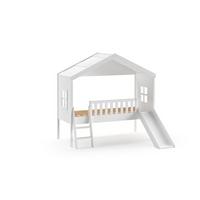 HAUSBETT mit Rutsche Kathye 213x202x192 aus Massivholz+MDF in Weiß - Weiß, Holz (90/200cm) - 58aufmkessel