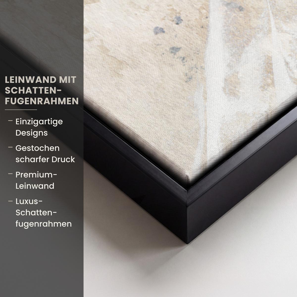 LEINWAND Bilder mit Rahmen - Luxus - Abstrakt - Gold - Weiß - 50x50 - Goldfarben, Textil (50/50cm) - MuchoWow