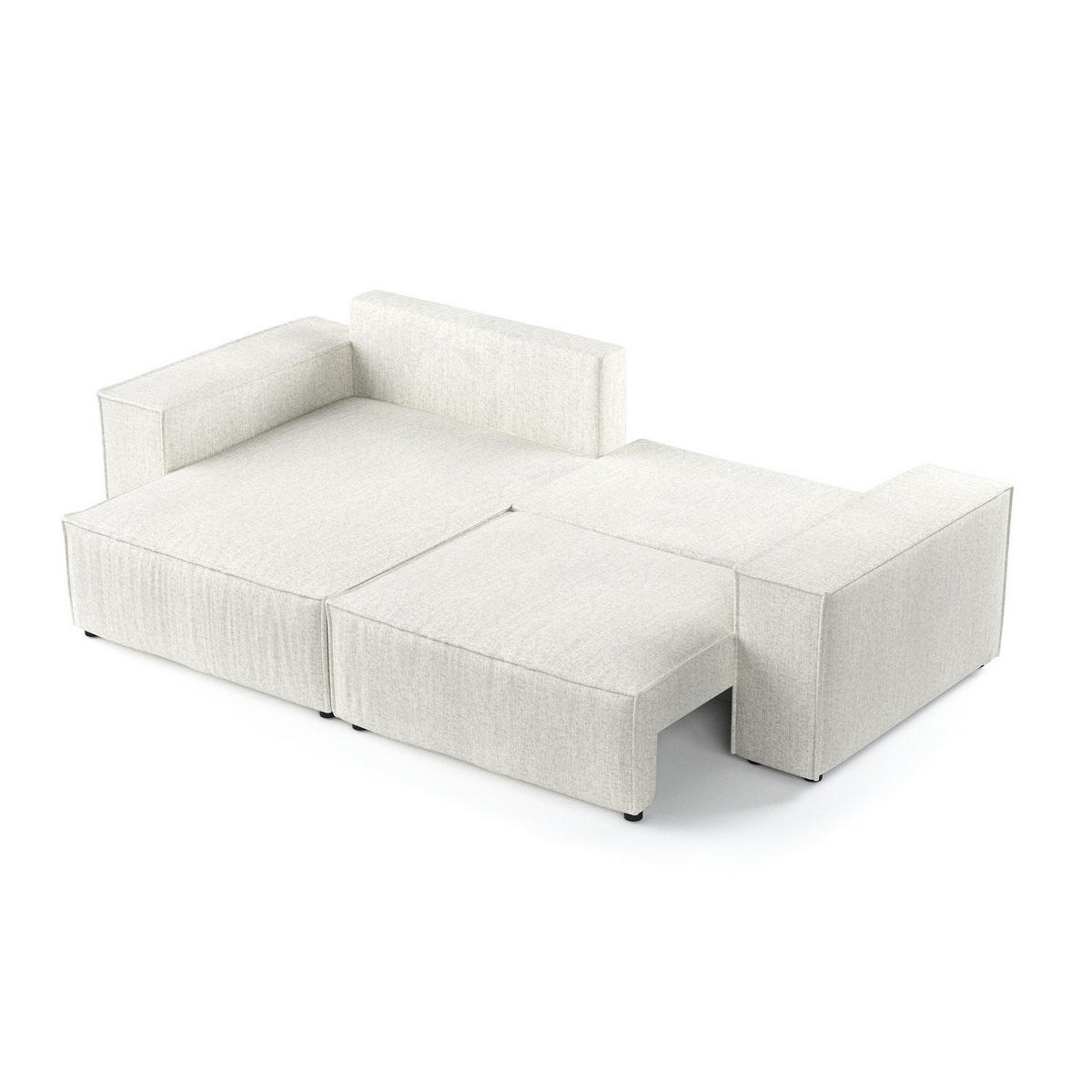 ECKSOFA SENSO mit Schlaffunktion Hellbeige im City Stoff - Beige/Schwarz, Holz/Holzwerkstoff (255/148cm) - AltaBeds