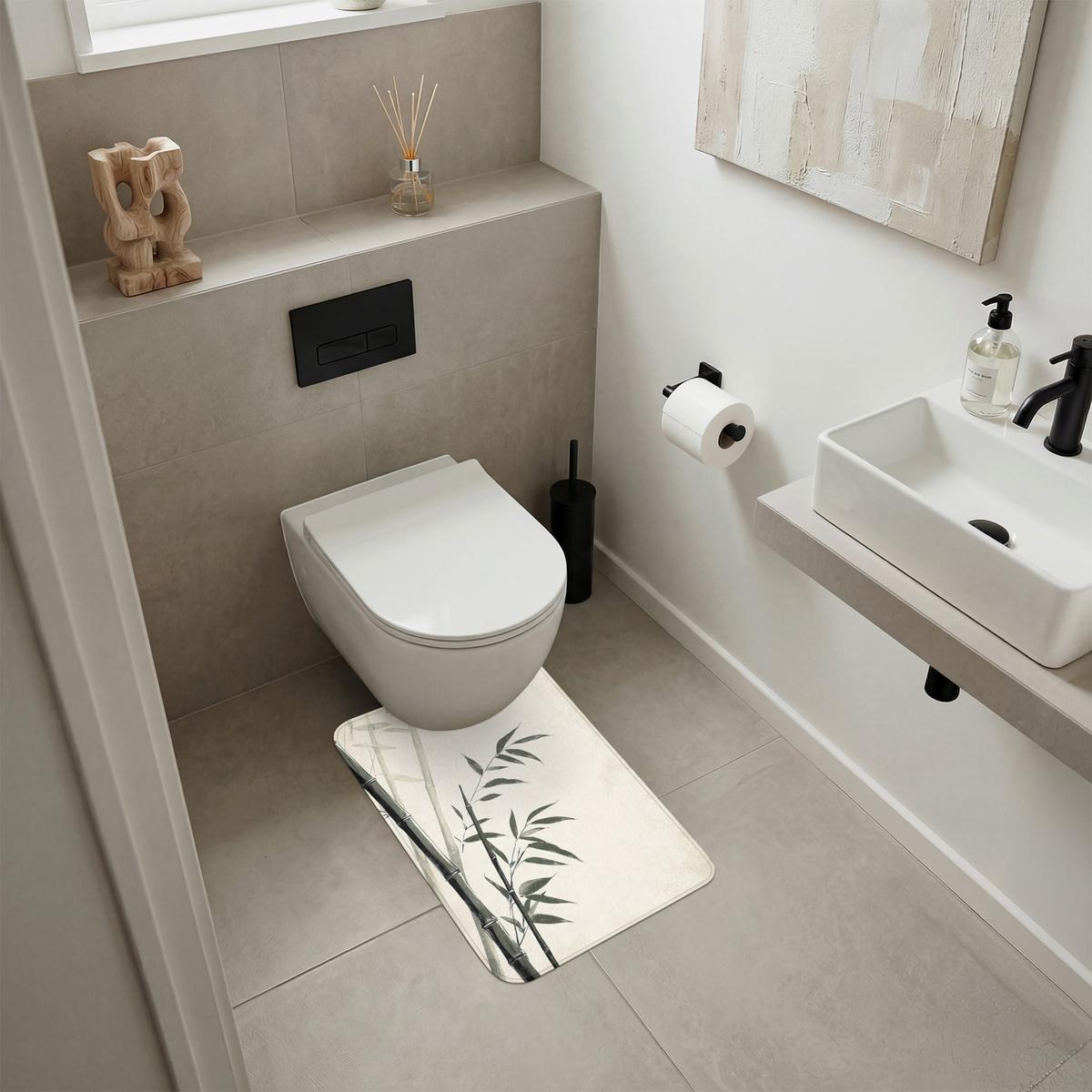 WC-VORLEGER Japandi - Bambus - Beige WC Teppich 40x60 cm - Ecru, Textil (40/1cm) - OnlyWow