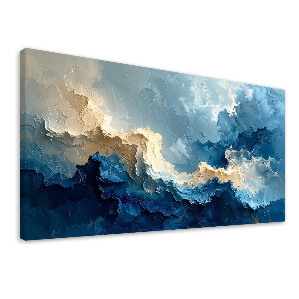 LEINWANDBILD Abstraktion 80x40cm - Blau, Textil (80/40cm) - Feeby