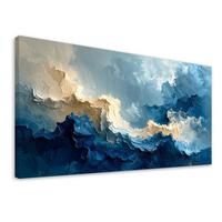 LEINWANDBILD Abstraktion 80x40cm - Blau, Textil (80/40cm) - Feeby