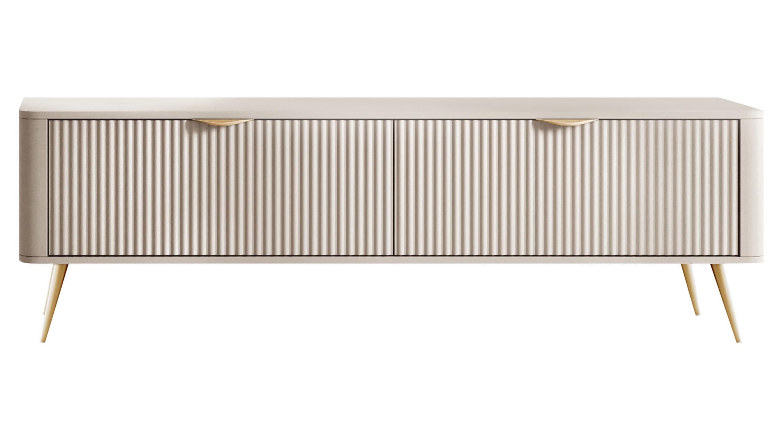 TV-ELEMENT Lante 2D - Beige/Goldfarben, Holzwerkstoff/Metall (164/52/38cm) - MIRJAN24