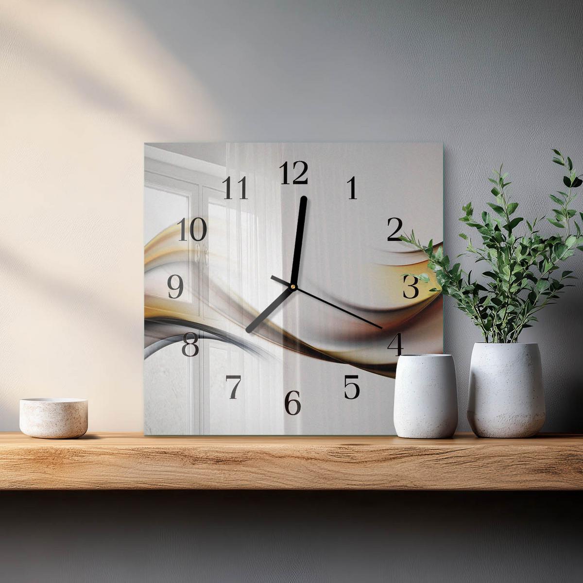 WANDUHR aus Glas 30x30 cm - Abstraktion - Multicolor, Glas (30/30/0.4cm) - TULUP