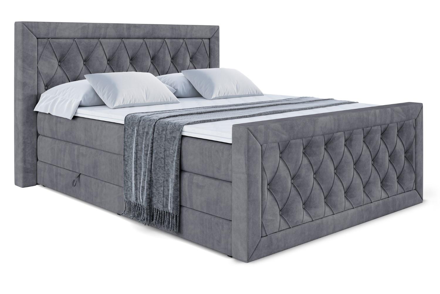 BOXSPRINGBETT NOEL-Z KING - 200 x 200 - H3/H4 - Dunkelgrau - Dunkelgrau, Holzwerkstoff (200/200cm) - ALTDECOR