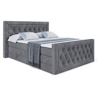 BOXSPRINGBETT NOEL-Z KING - 200 x 200 - H3/H4 - Dunkelgrau - Dunkelgrau, Holzwerkstoff (200/200cm) - ALTDECOR