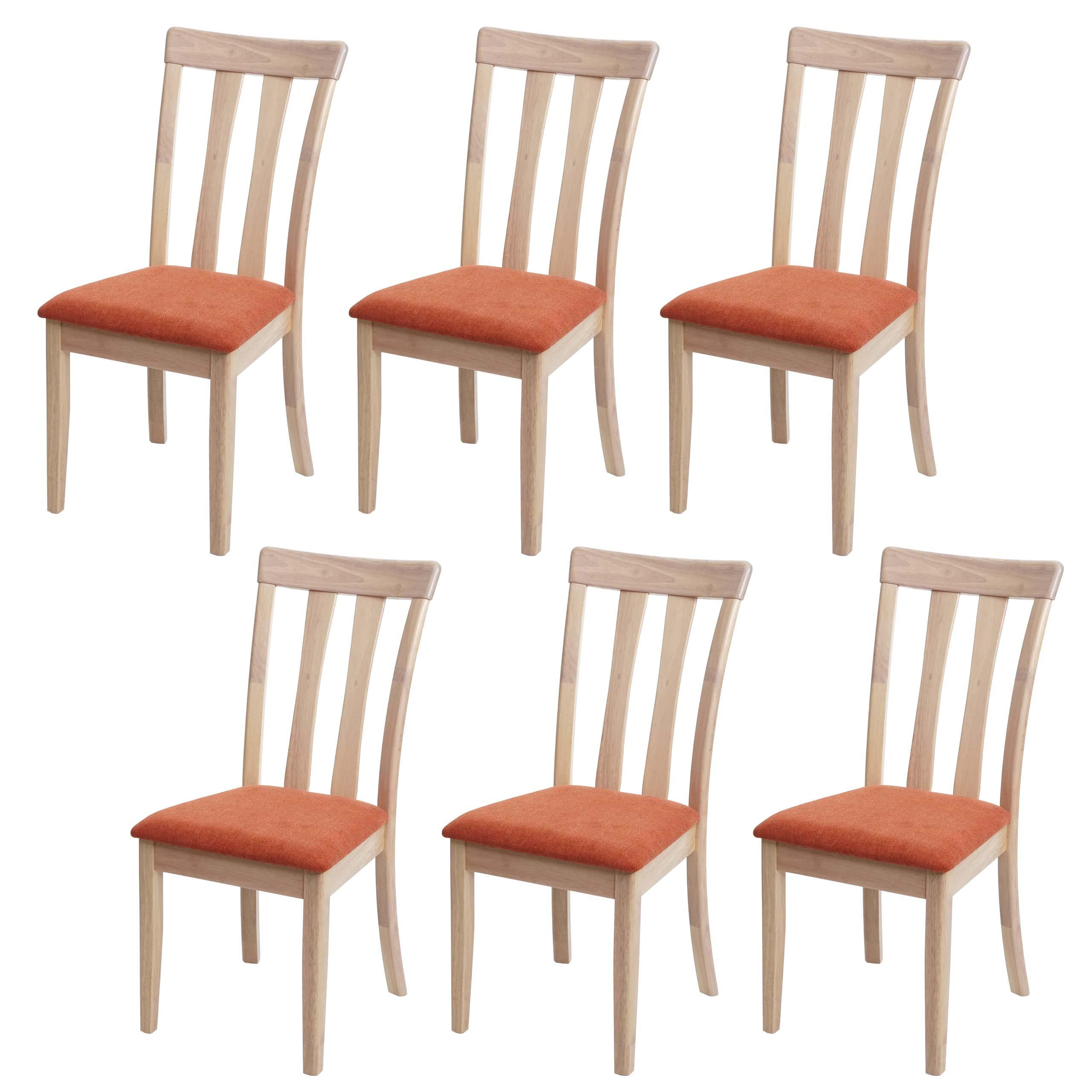 ESSZIMMERSTUHL Orange, Braun 6er-Set - Orange/Braun, Holz (42/96/58cm) - MCW