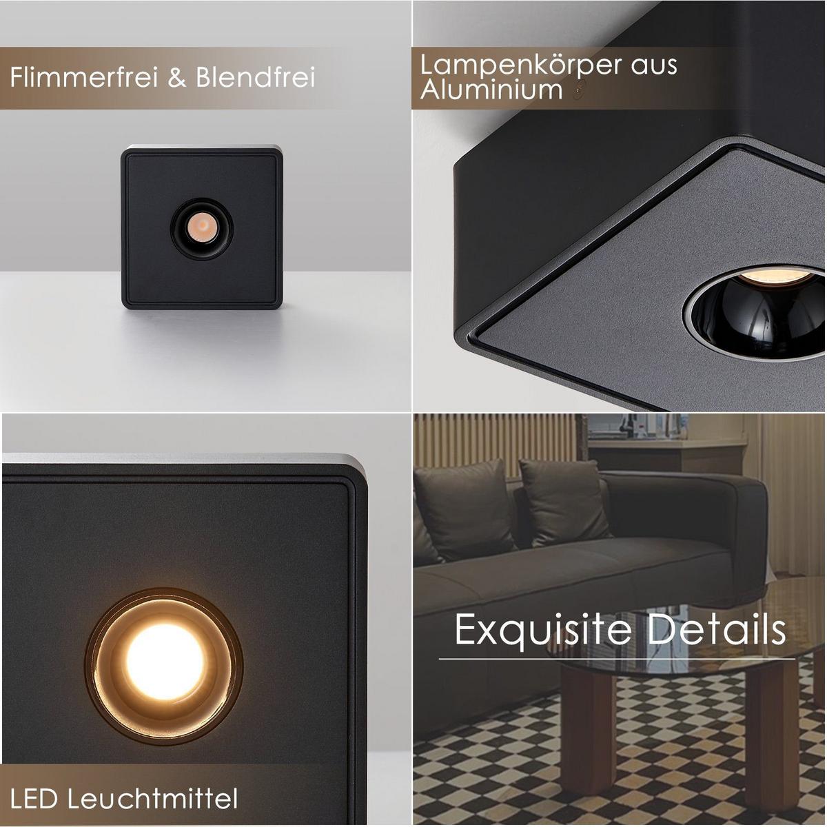 LED-DECKENSTRAHLER Eldridge 132/132/55cm - Schwarz, Metall (132/132/55cm) - Nettlife