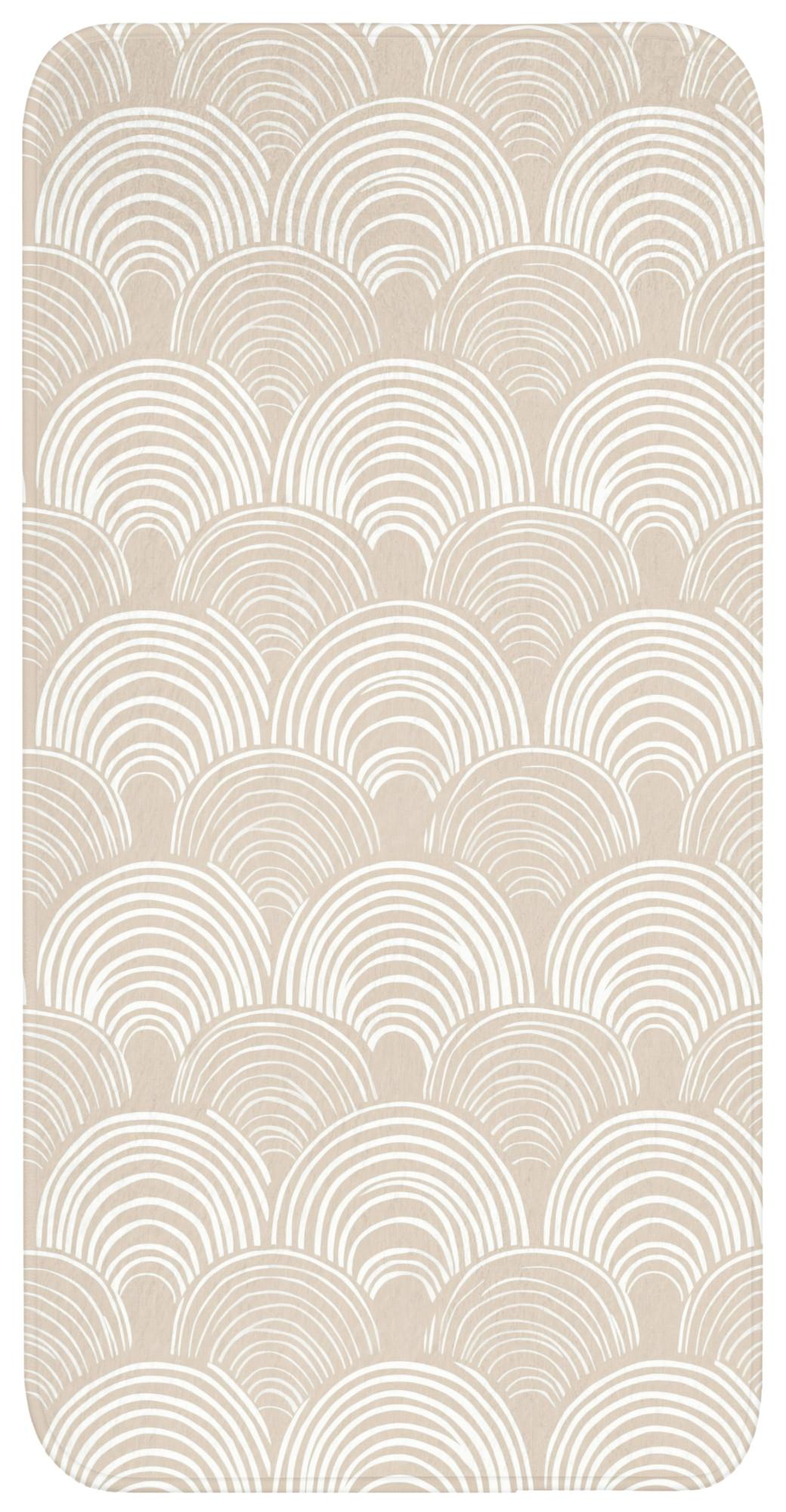 BADEMATTE Wellen - Textur - Beige Badteppich 60x120 cm - Kaschmir, Textil (60/120cm) - OnlyWow