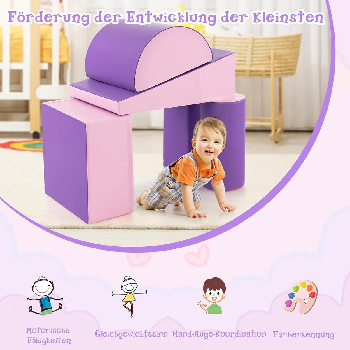 SOFTBAUSTEINE Violett - Lila, Kunststoff (40/21/40cm) - COSTWAY