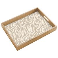TABLETT Zebra - Muster - Beige 40x30 cm - Beige, Holz (40/5/5cm) - OnlyWow
