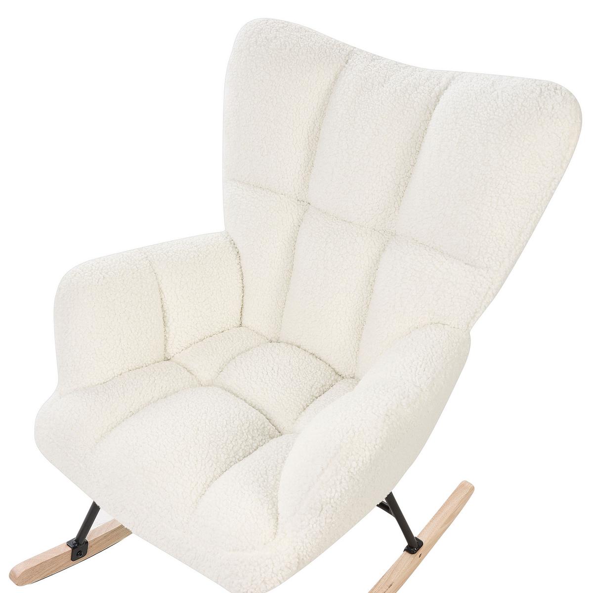 SCHAUKELSESSEL Bouclé Weiß Oulu - Weiß, Textil/Metall (71/108/83cm) - Beliani