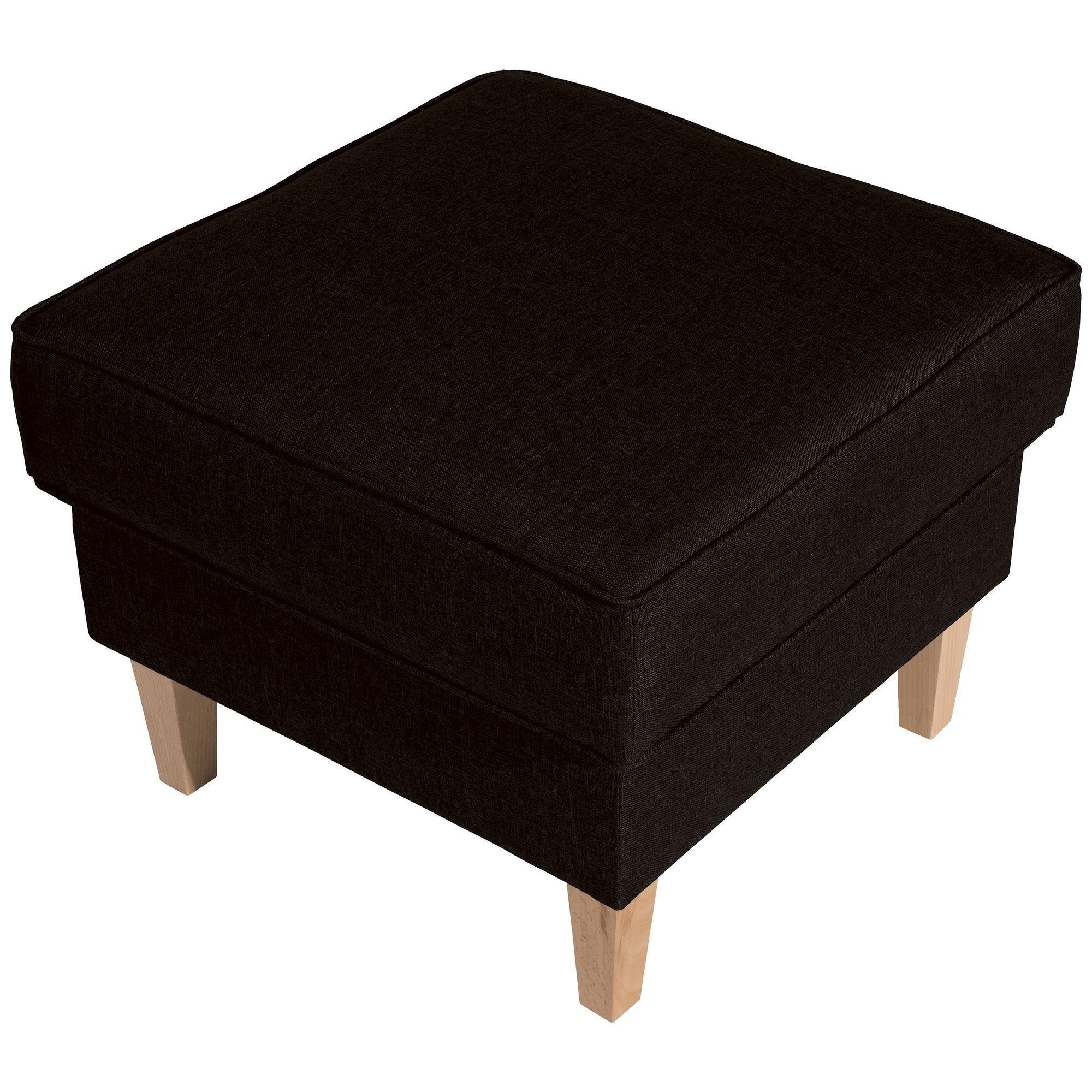 HOCKER Karlen Bezug Flachgewebe Buche natur / schoko - Dunkelbraun/Buchefarben, Kunststoff (53/45/53cm) - 58aufmkessel
