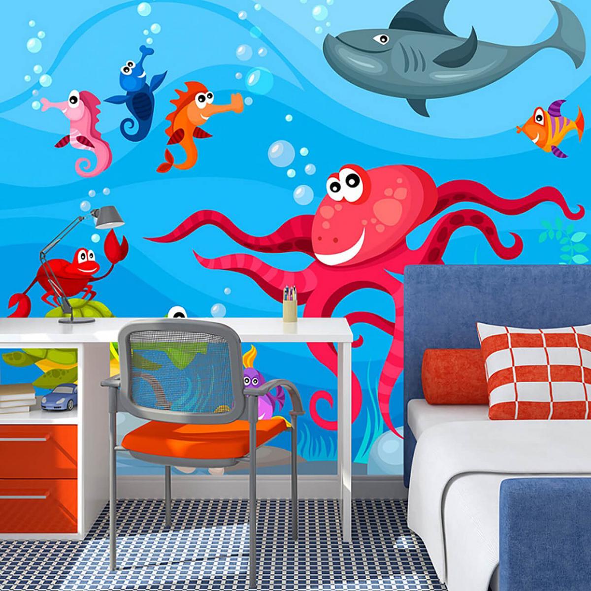 VLIESTAPETE 200/154 cm - Türkis/Multicolor, Textil (200/1cm) - KUNSTLOFT