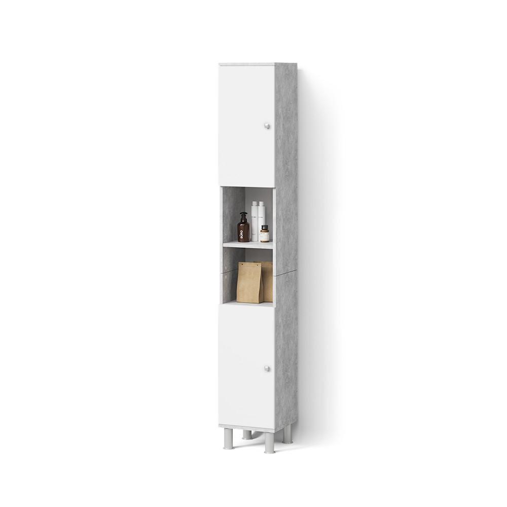 BADSCHRANK Fucino Beton 30 x 190 cm - Grau, Holzwerkstoff (30/190/30cm) - Livinity®