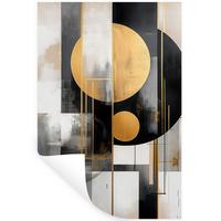 WANDTATTOO Abstrakt - Gold - Silber - Formen - Ästhetisch - Modern Wandbild 40x60 cm - Goldfarben, Kunststoff (40/60/0.1cm) - MuchoWow