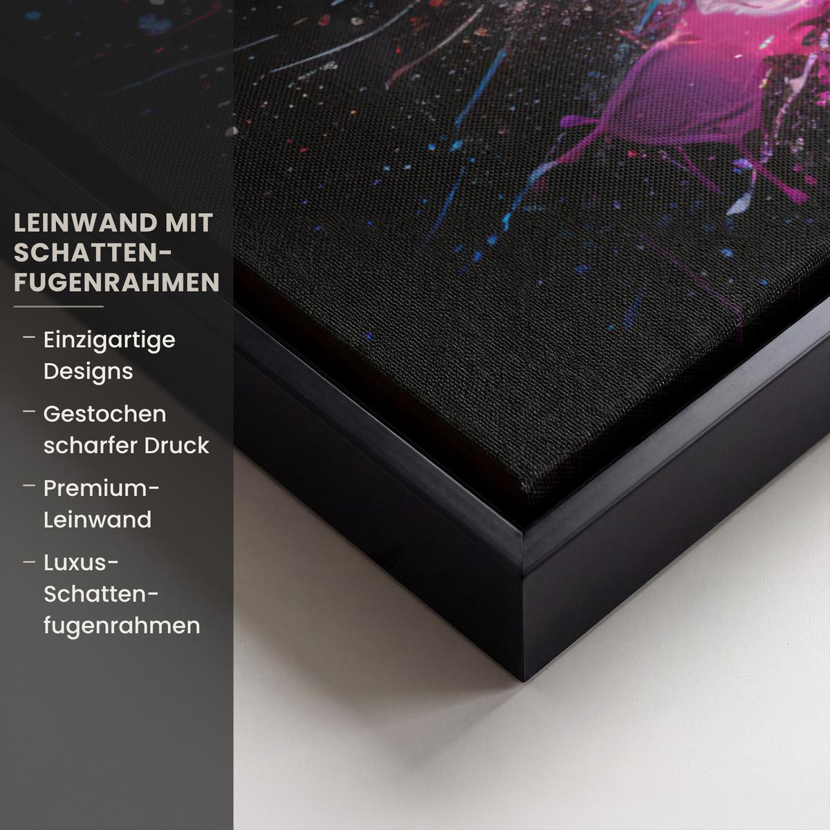 LEINWAND Bilder mit Rahmen - Fußball - Farbe - Farben - Schwarz - Weiß - 70x50 - Weiß, Textil (70/50cm) - MuchoWow