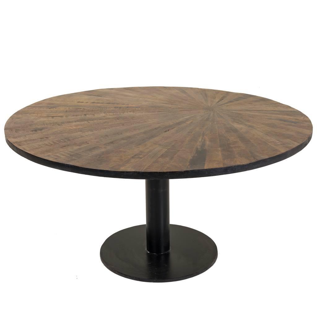 TISCH aus Metall und Holz, braun, 90x45cm - Braun, Holz (90/90/45cm) - Wanderlust