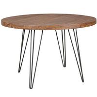 ESSZIMMERTISCH – Rund Ø120x78 cm Massivholz Braun Landhaus - Schwarz/Braun, Holz/Metall (120/120/78cm) - KADIMA DESIGN