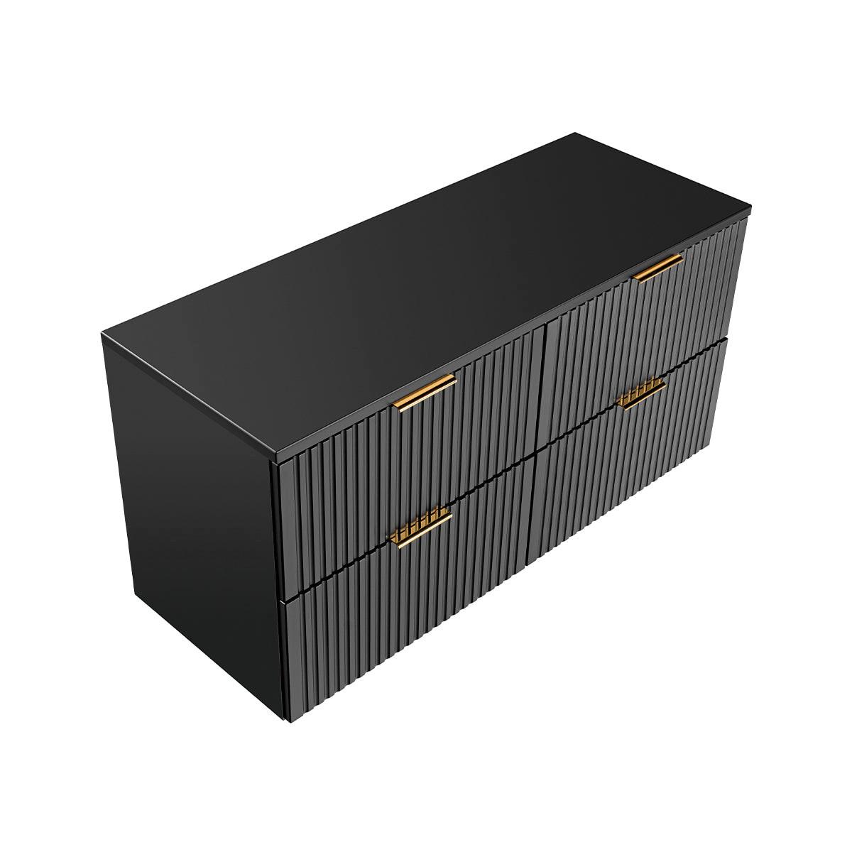 WASCHTISCHUNTERSCHRANK 120.8cm Adriel Mattschwarz - Schwarz, Holzwerkstoff (120.8/59/46cm) - Petits-meubles