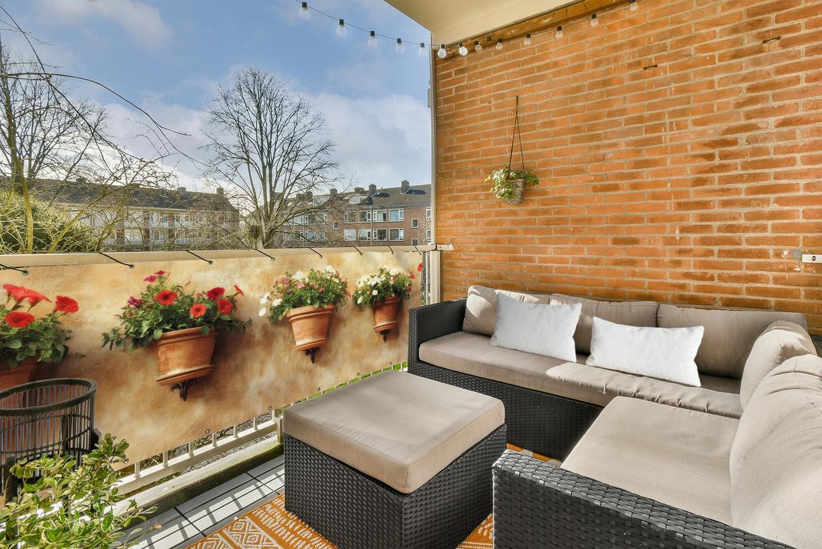BALKON-SICHTSCHUTZ Blumentöpfe - Wand - Vintage Windschutz 300x100 cm - Terracotta, Kunststoff (300/100cm) - MuchoWow
