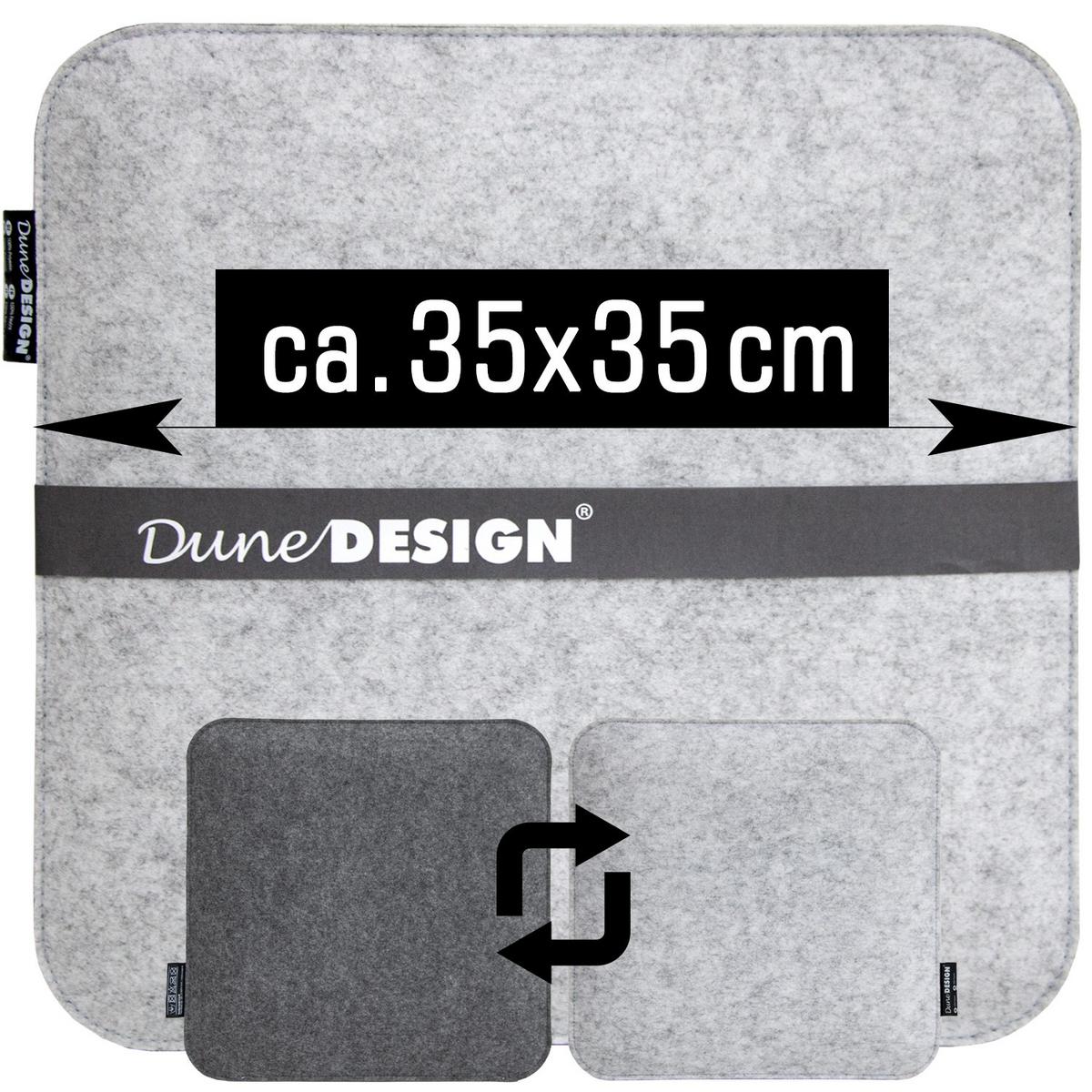 STUHLKISSEN 4er Set 35/35 cm Filz, Grau - Grau, Kunststoff (35/35/3cm) - Dunedesign