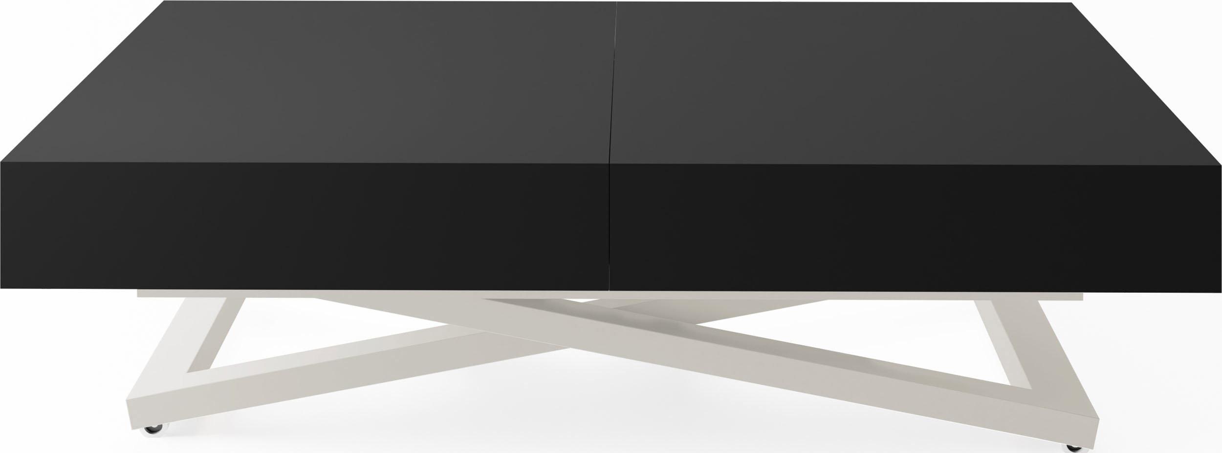 COUCHTISCH Cavetta U höhenverstellbar ausziehbar, Schwarz 120-200/80/27-76 cm - Kaschmir/Beige, Holzwerkstoff/Metall (80/200/76cm) - WFL GROUP