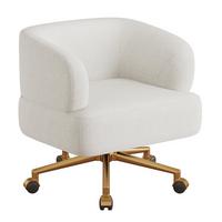 DREHSTUHL chenille beige 360grad rollen - Beige, Textil (71/71/60cm) - Urban Meuble