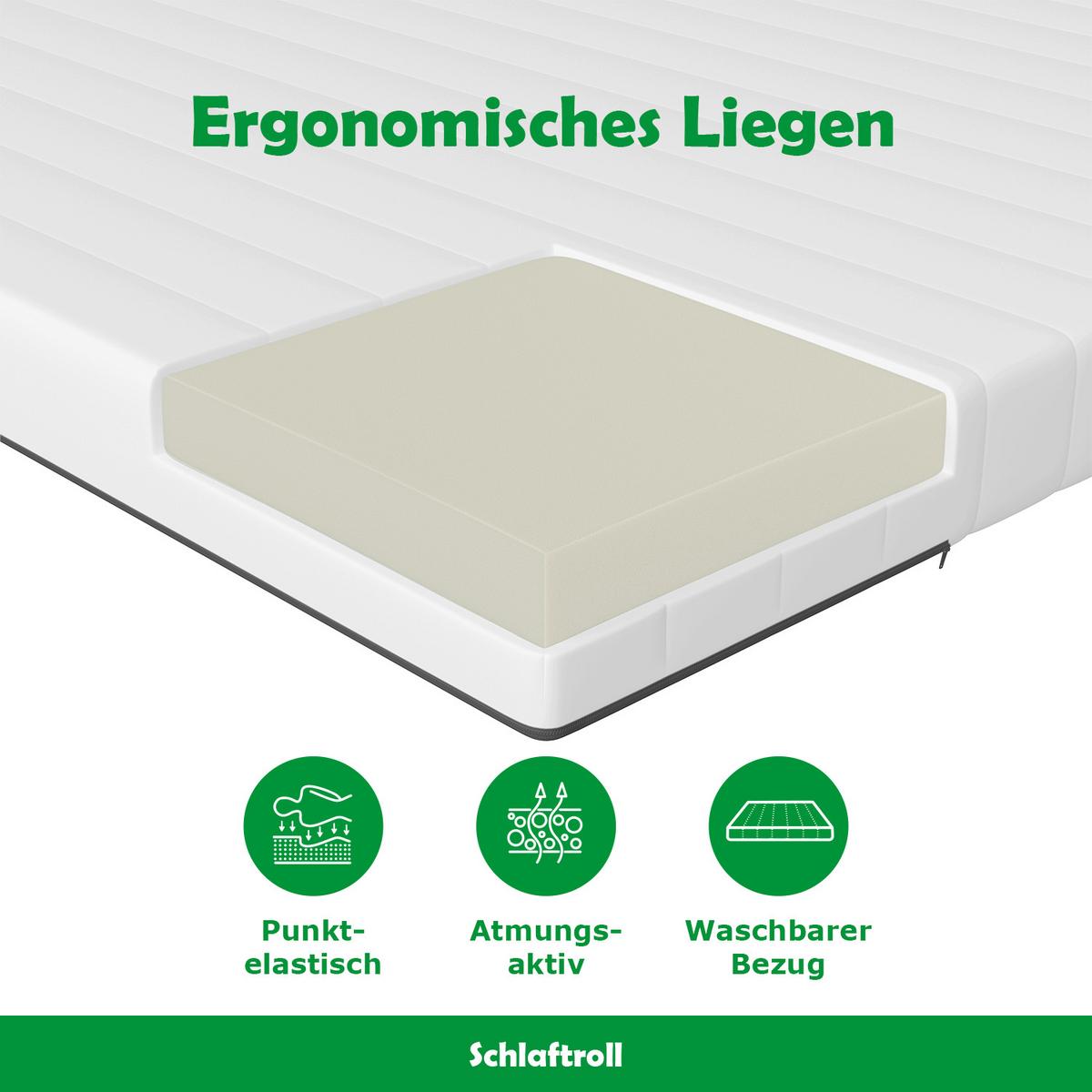 KALTSCHAUMMATRATZE H3 100x200 - Weiß, Textil (100/200cm) - Schlaftroll